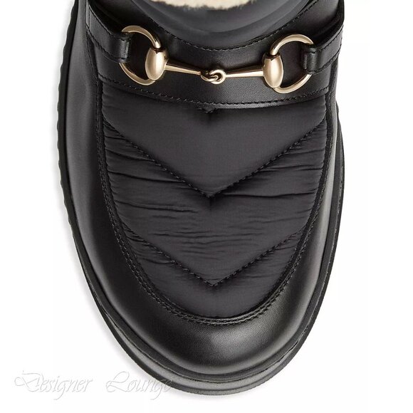 NEW GUCCI Quebec Shearling Horsebit Quilted Nylon and Leather Boots G 9 / US 9.5 main image 12